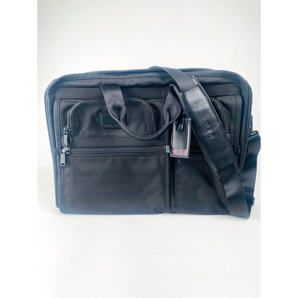 TUMI Alpha 26114DH Black Ballistic Nylon Laptop Briefcase Business Bag READ